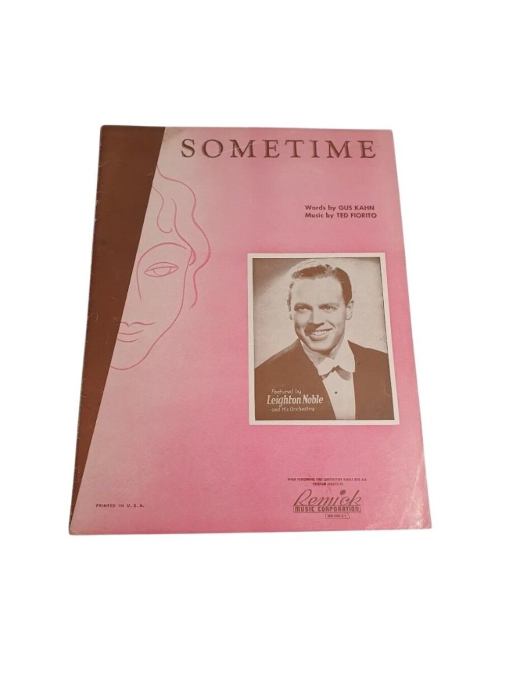 Sometime Vintage Sheet Music Words Gus Kahn Music Fiorito Remick 1925 Pink Cover
